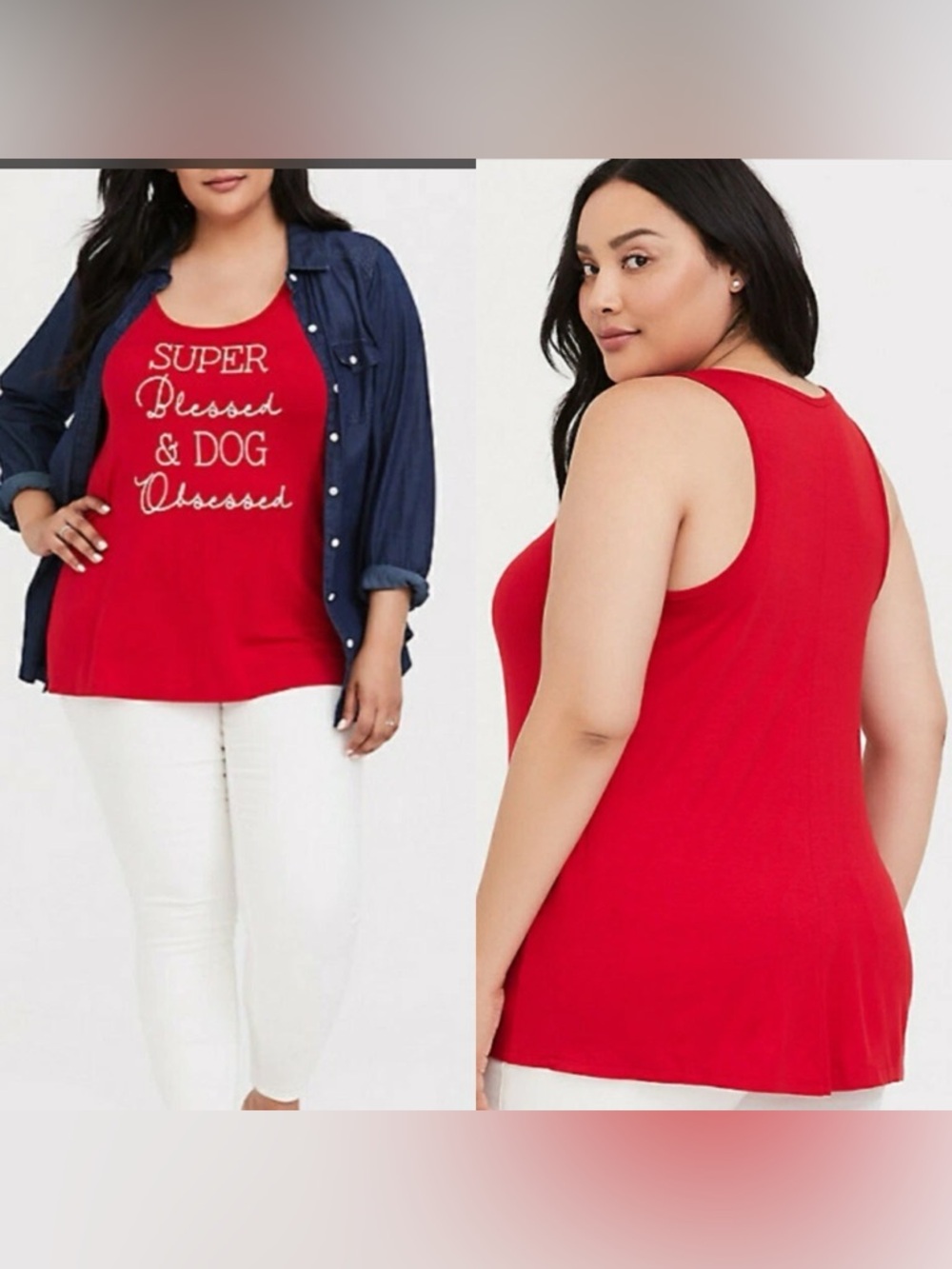 Torrid Super Soft Red Dog Obsessed Tank Size 1X